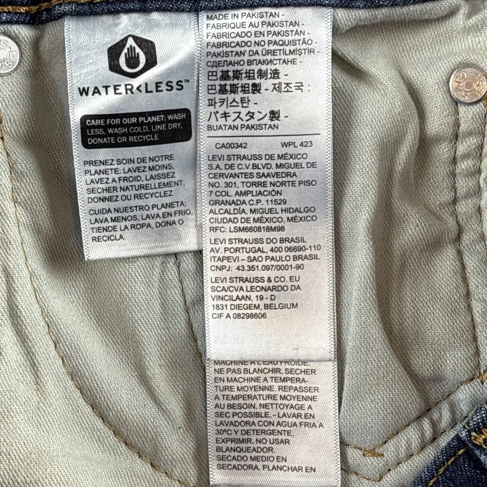 Levi's 514 Men's Straight Fit Jeans Size 32x34 Dark Wash Indigo Blue Denim